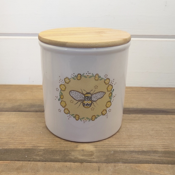 Yellow Floral Wreath & Bee Canister With Lid - Picture 4 of 8